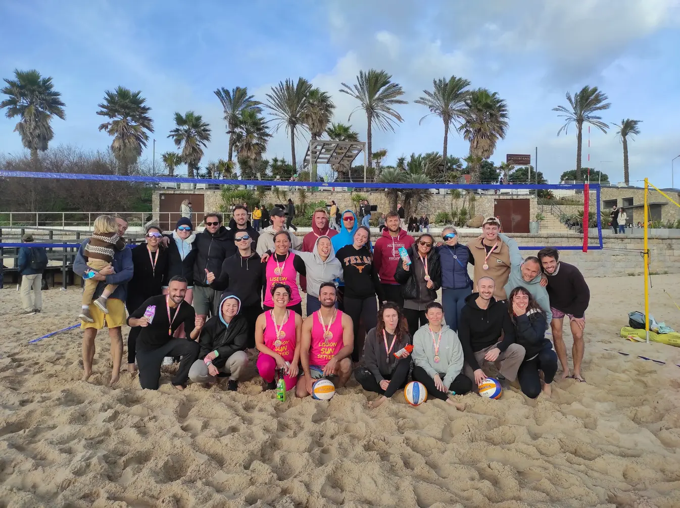 Beach volleyball action in Lisbon